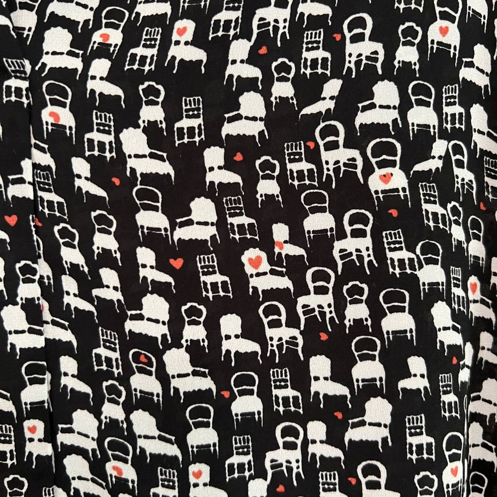 Cute chair print blouse by Pleione from Anthro